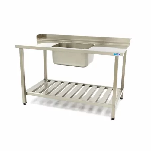 Spoeltafel - 140 x 75 cm - Aanvoer Vaatwasser Rechts - incl. Wasbak en Onderschap