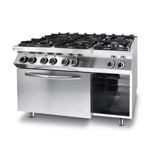 Gasfornuis Kitchen Line 6-pits met convectieoven GN 1/1