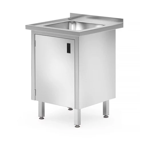 Spoeltafel met kast - gelast, 600x(d)600x(h)850mm