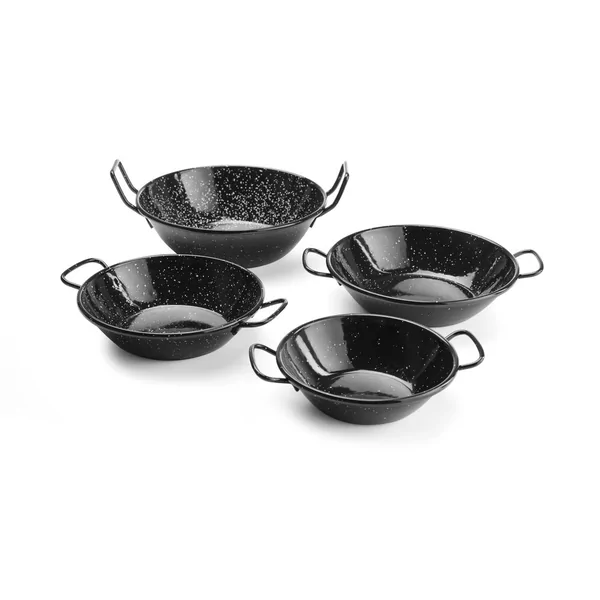 Geëmailleerde paëllaschalen