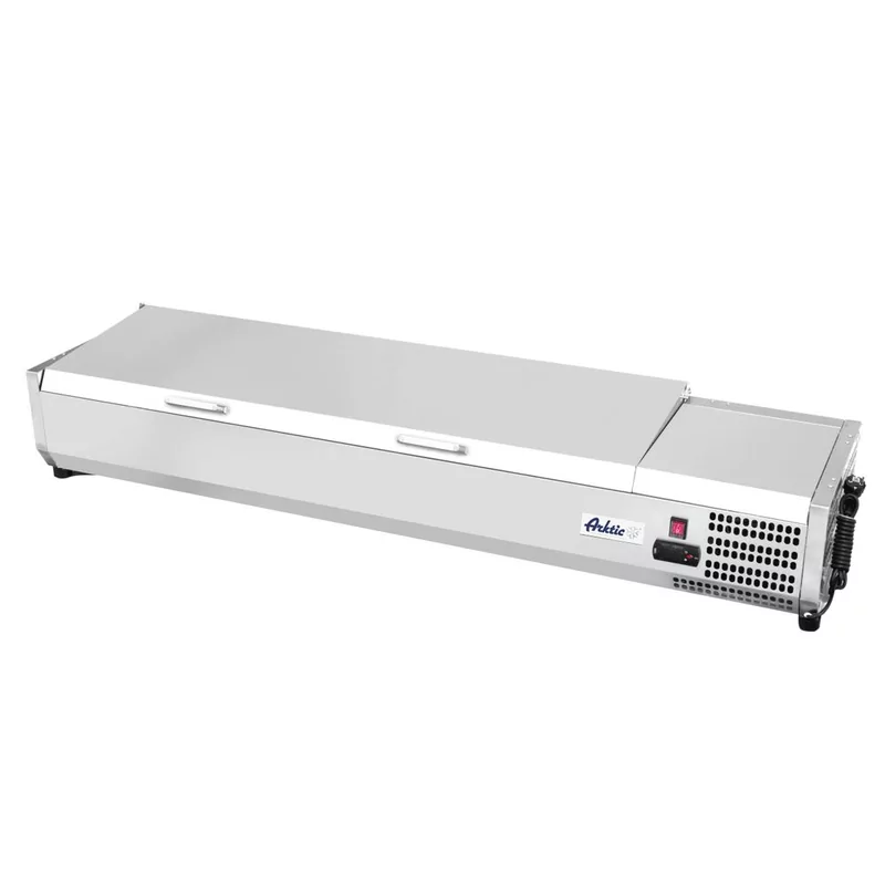 Opzetkoelvitrine 6x GN1/3 met RVS deksel
