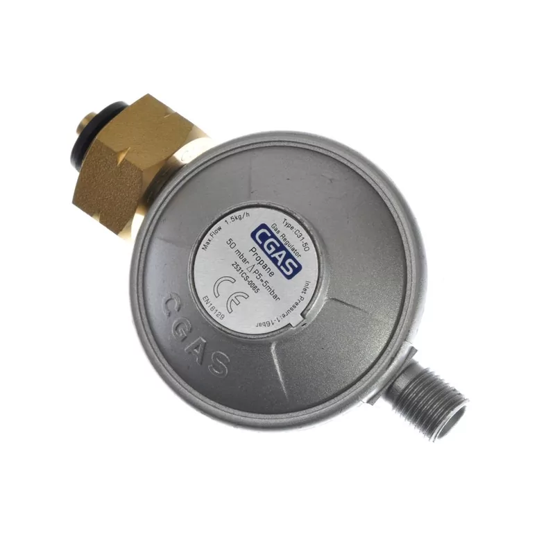 Drukregelaar 50 mBar Voor gasbarbecues & hokkers