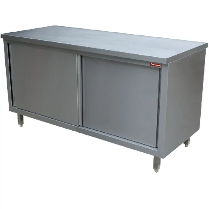 Kast RVS met schuifdeuren1600x(d)700x(h)880/900mm {Aisi441}
