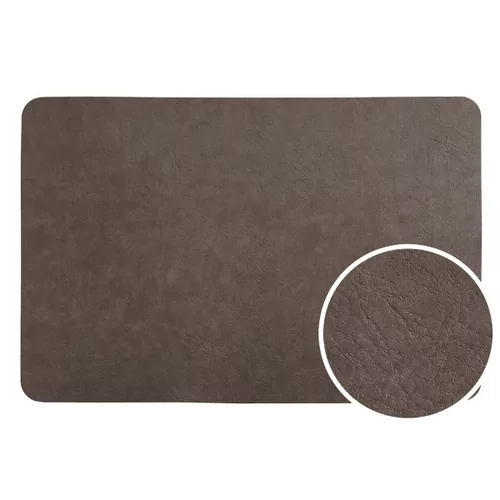 Placemat donkerbruin/zwart leatherlook dubbelzijdig L450xB300mm