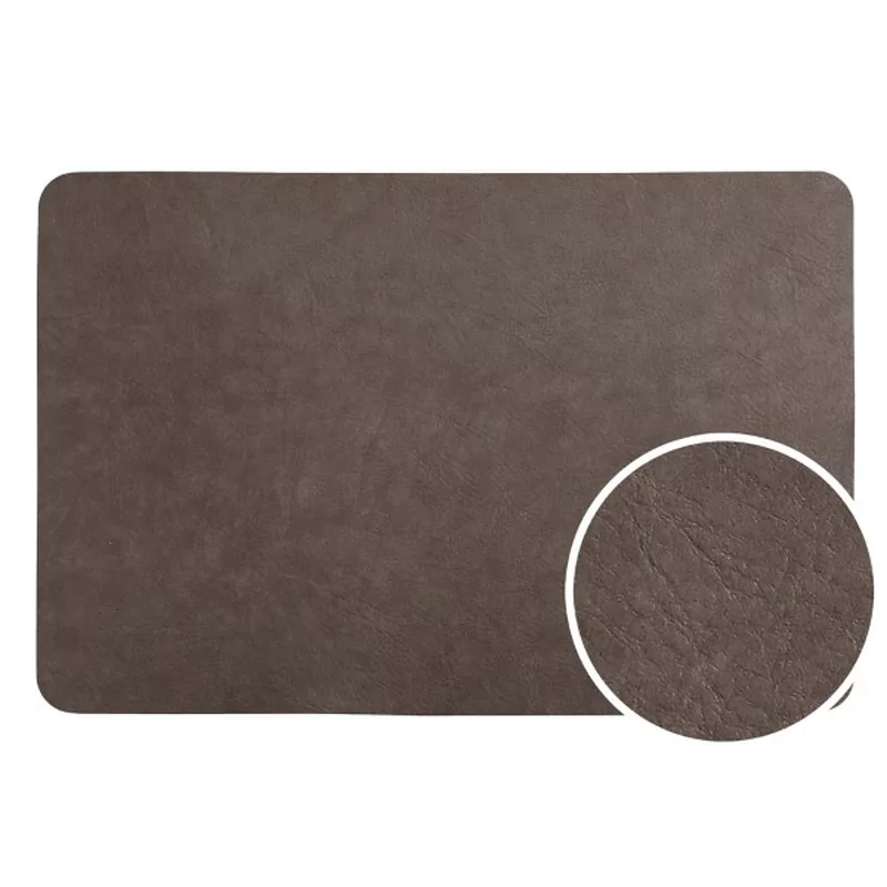 Placemat donkerbruin/zwart leatherlook dubbelzijdig L450xB300mm