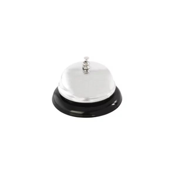 Receptiebel chromé met zwarte voet D85xH65mm