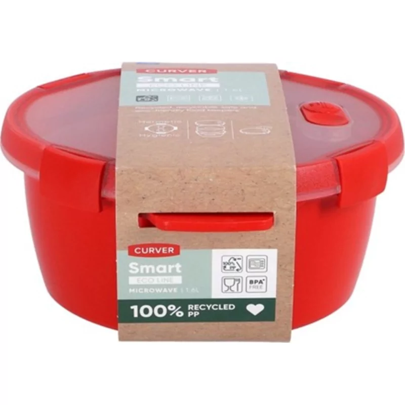 Microwave Smart ECO steamer 1.6Ltr. ROOD  (Ø19x(h)10cm) incl. steaming tray