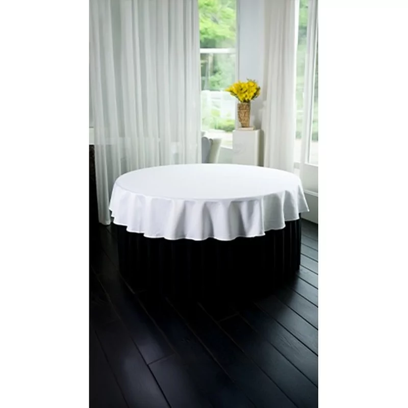 Tafelkleed Damast Katoen Ø240cm Wit(261)
