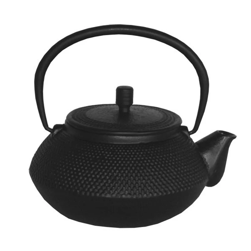 Theepot gietijzer zwart binnenzijde geëmailleerd D140xH100mm 600ml
