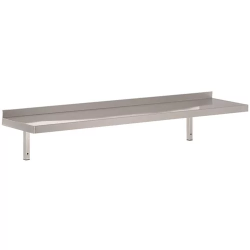 Wandschap RVS/430 met 2 consoles (l)140x(d)30x3.2cm max. draagvermogen 70Kg
