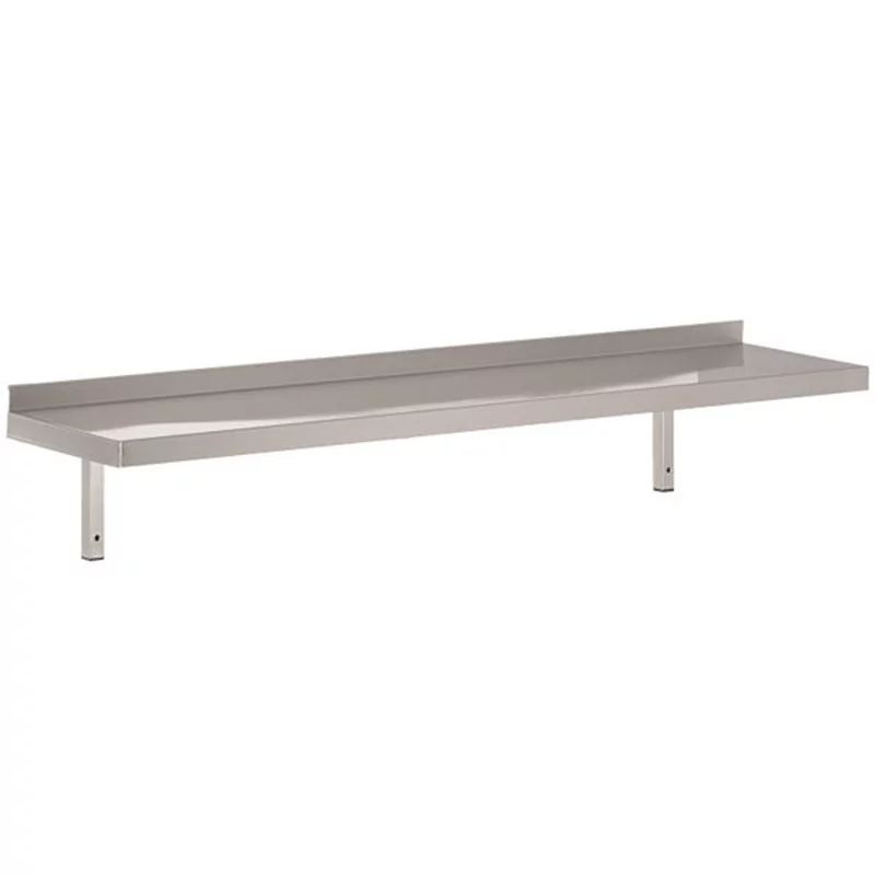 Wandschap RVS/430 met 2 consoles (l)140x(d)30x3.2cm max. draagvermogen 70Kg