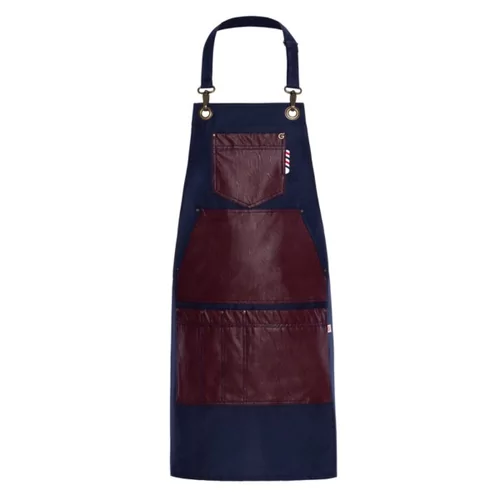 Gauguin schort polyester blauw/bruin L80xB80cm