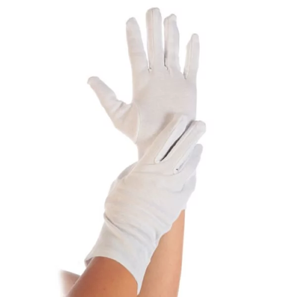 Serveerhandschoenen wit katoen per paar M