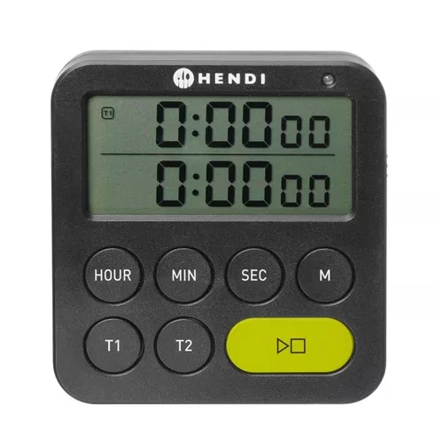 Timer dubbel, Zwart, 82x20x(H)86mm