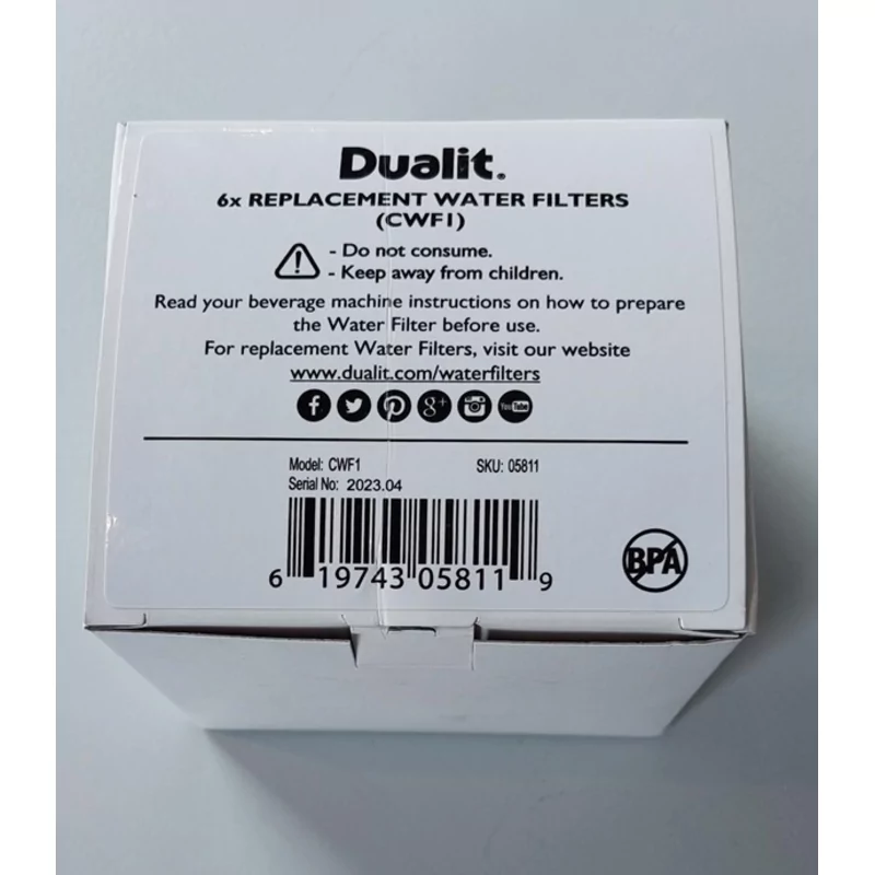 Dualit waterfilter voor Cino steamer (Qt6)