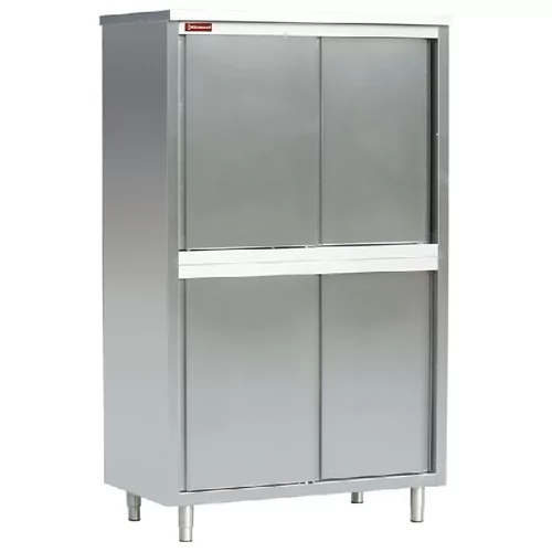 Kast RVS met schuifdeuren1200x(d)600x(h)2000mm {Aisi441}