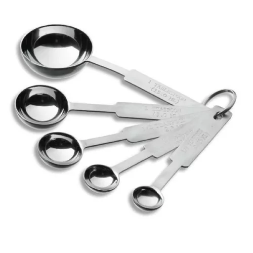 Set van 5 maatlepeltjes  inox 18/10