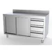 Kast + schuifdeuren + achteropstand/ laden rechts (l)1400x(d)700mm