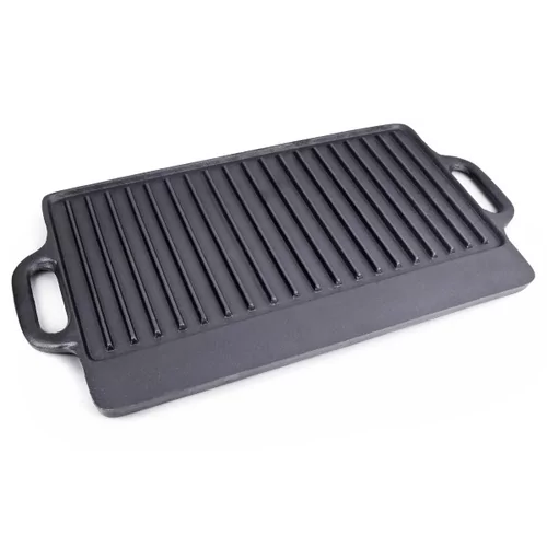 Plancha bakplaat gietijzer 2-zijdig vlak/grill handv L380xB230